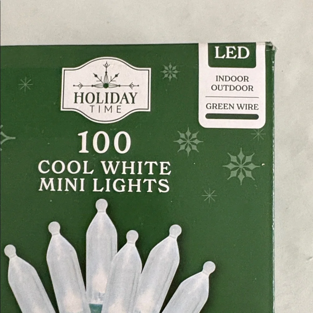 Holiday Time Festive cool white LED Lights 100 count indoor outdoor 9.5 ft New